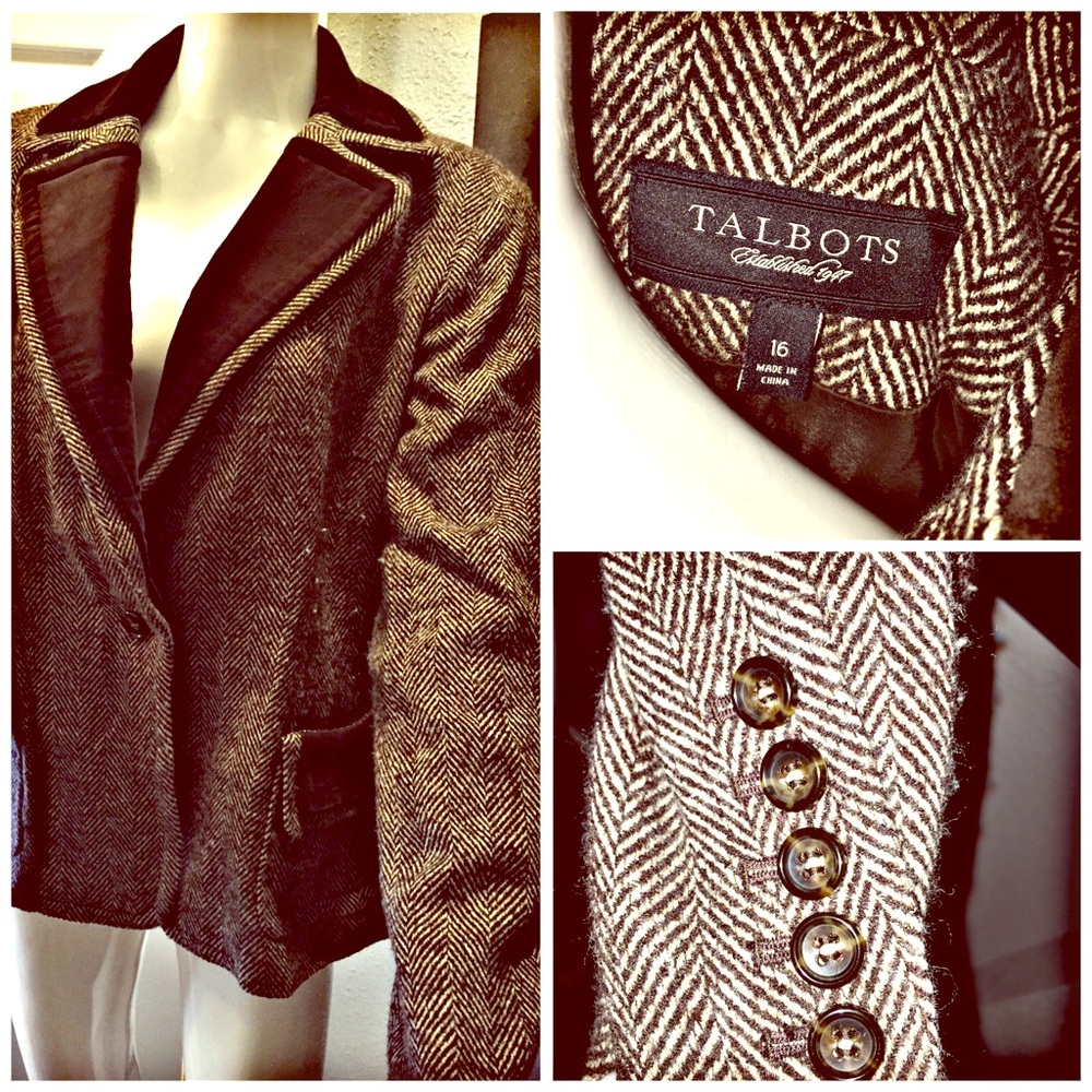 Vintage Talbots Brown Tweed Jacket